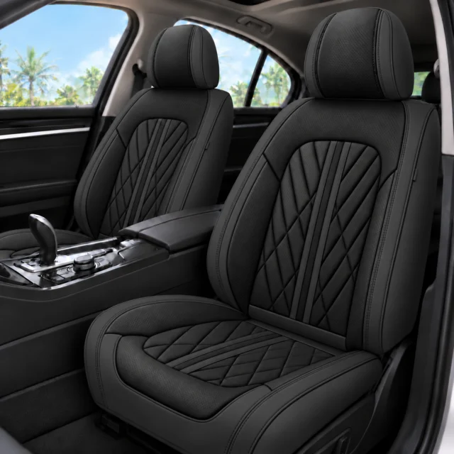 Waterproof Leather Car Seat Covers — Black