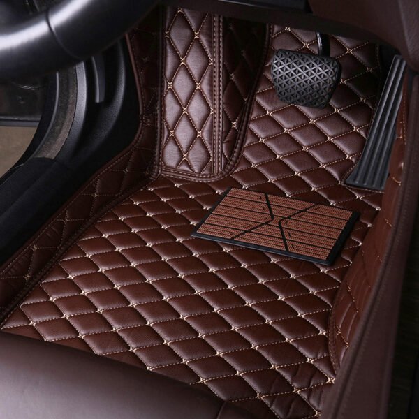 CHOCOLATE BROWN DIAMOND STITCHING LUXURY CAR MATS