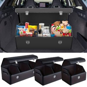 Foldable car trunk storage box