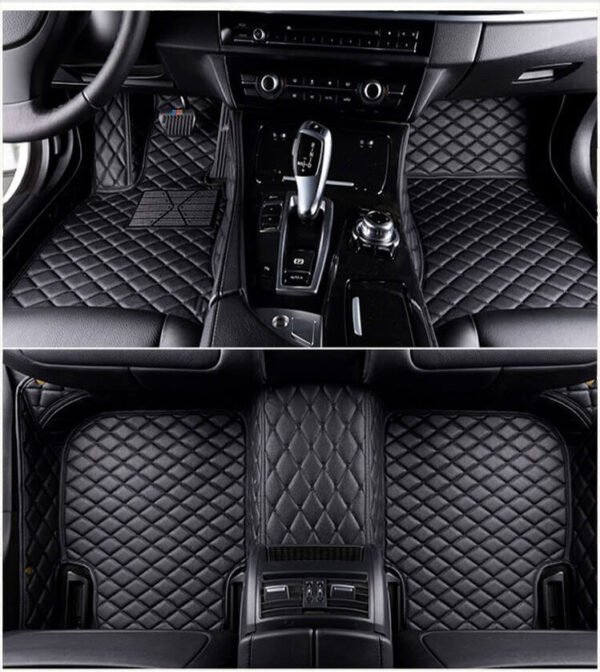 BLACK & BLACK DIAMOND STITCHING LUXURY CAR MATS