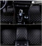 BLACK &WHITE DIAMOND STITCHING LUXURY CAR MATS