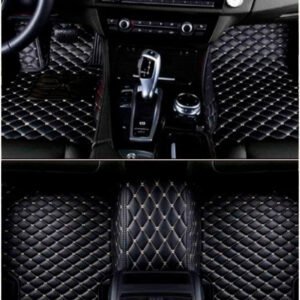 BLACK &WHITE DIAMOND STITCHING LUXURY CAR MATS