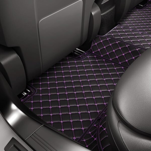 BLACK & PURPLE DIAMOND STITCHING LUXURY CAR MATS