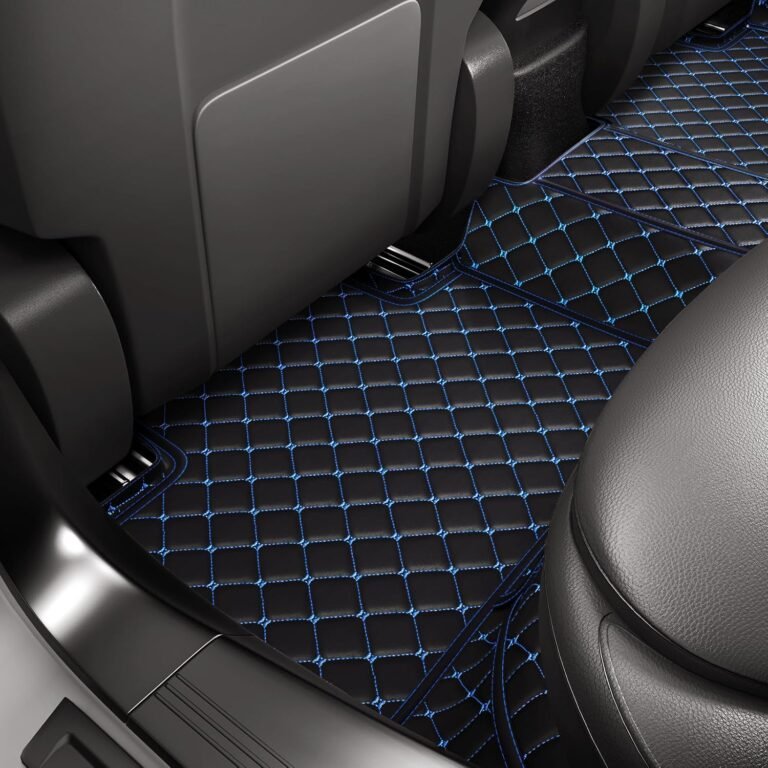 BLACK & BLUE DIAMOND STITCHING LUXURY CAR MATS view 2