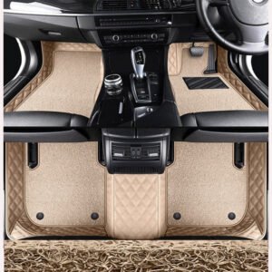 CUSTOMIZED DOUBLE-LAYER BEIGE BASE WITH BEIGE LOOP PILE CAR MATS