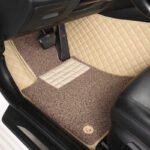 CUSTOMIZED DOUBLE-LAYER BEIGE BASE WITH LIGHT BROWN LOOP PILE CAR MATS