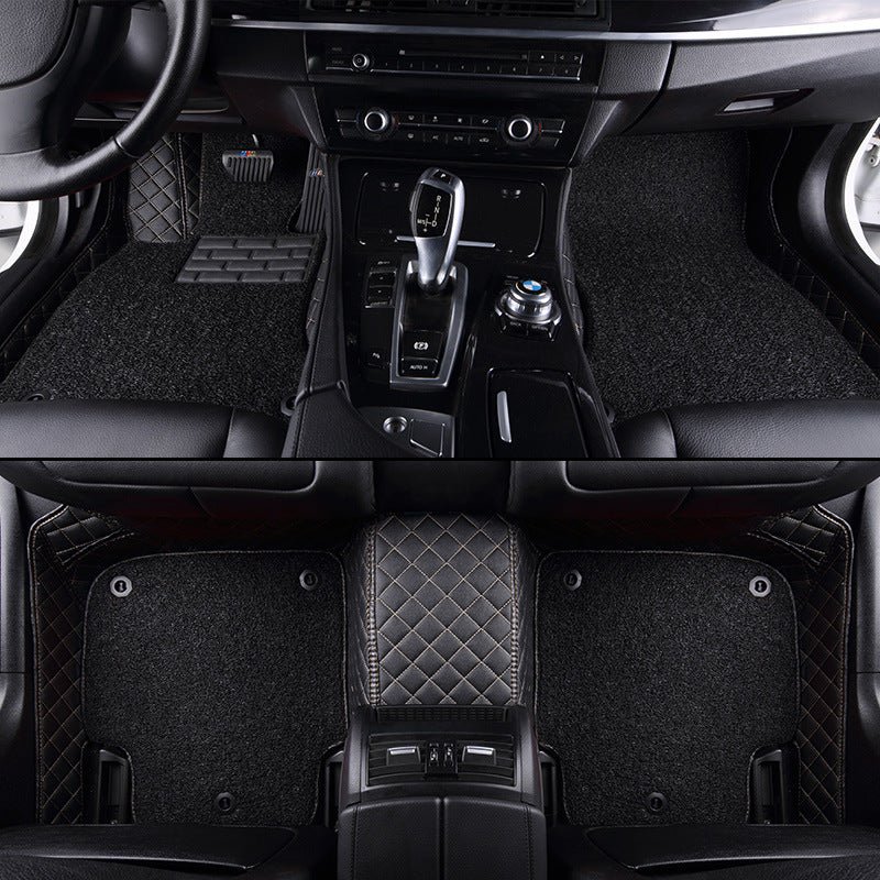 CUSTOMIZED DOUBLE-LAYER BLACK BASE WITH BLACK LOOP PILE CAR MATS