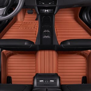 BROWN STRIPE STITCHING LUXURY CAR MATS