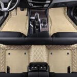 BEIGE & BEIGE STITCHING  BASE WITH BEIGE CARPET DOUBLE LAYER CAR FLOOR MAT