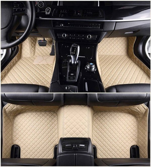 BEIGE DIAMOND STITCHING LUXURY CAR MATS
