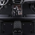 BLACK & BEIGE STITCHING  BASE WITH BLACK CARPET DOUBLE LAYER CAR FLOOR MAT