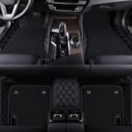 BLACK & BLACK STITCHING  BASE WITH BLACK  CARPET DOUBLE LAYER CAR FLOOR MAT