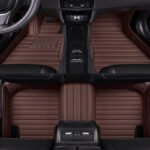 COFFEE STRIPE STITCHING LUXURY CAR MATS