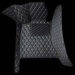 BLACK &WHITE DIAMOND STITCHING LUXURY CAR MATS