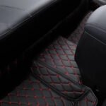 BLACK & RED DIAMOND STITCHING LUXURY CAR MATS