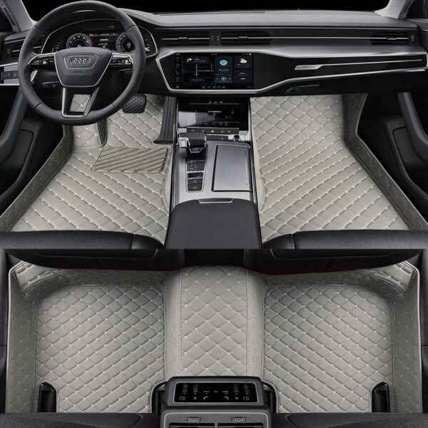 GRAY  DIAMOND STITCHING LUXURY CAR MATS
