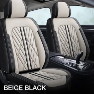 Beige & Black Car Seat Covers