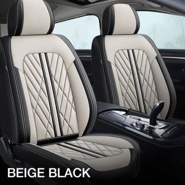 Beige & Black Car Seat Covers
