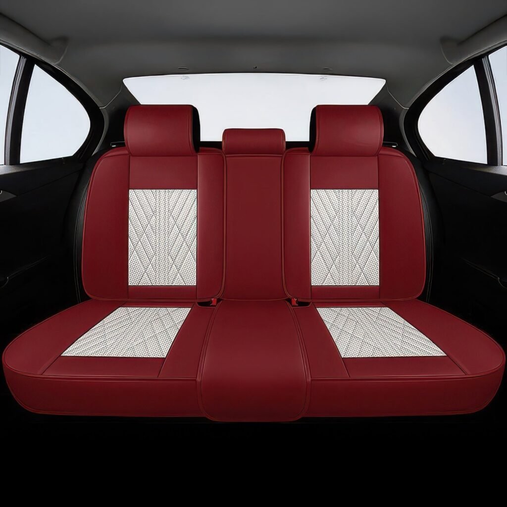 Beige & Red Car Seat Covers Car Seat Covers detail image 2