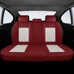 Beige & Red Car Seat Covers