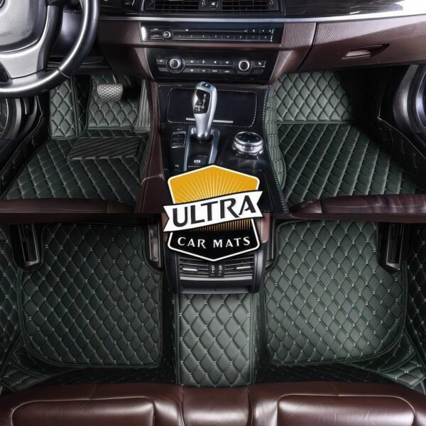 Black & Green Car Mats